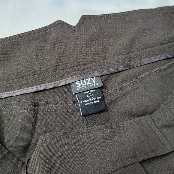 SUZY SHIER WOMEN'S DRESS FORMAL WEAR PANTS SIZE 11/12 BROWN OFFICE WEAR STYLE - Picture 4 of 11